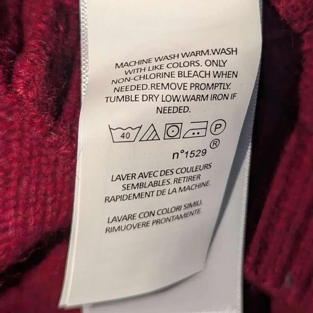Polo Ralph Lauren Wool Cashmere Cable Knit Crewneck Sweater Burgundy M NWT - Picture 7 of 7